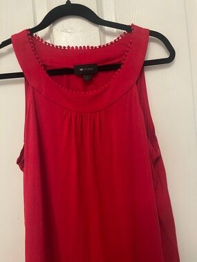 Aa Studio Bright Red Sleeveless Scoop Neck Tank